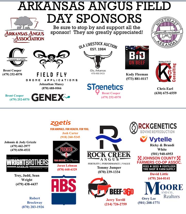 Angus Field Day Sponsors Sign