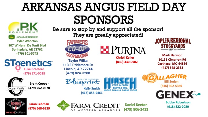 Angus Field Day Sponsors Sign